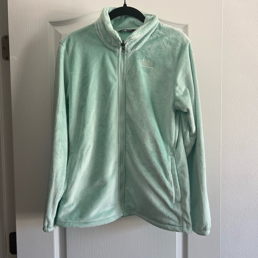 North Face Girls Fleece Mint Zip Up SZ XL